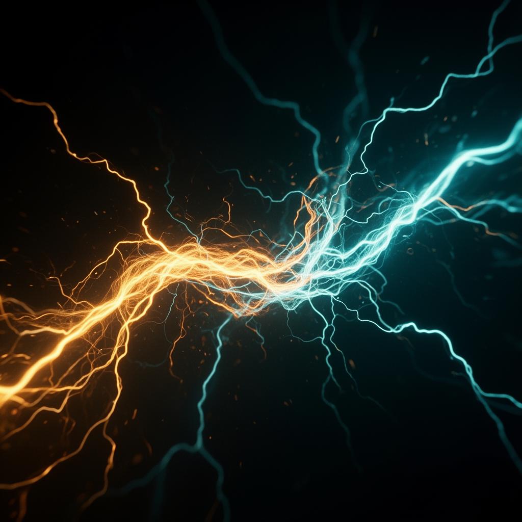 Electric current arcing through darkness